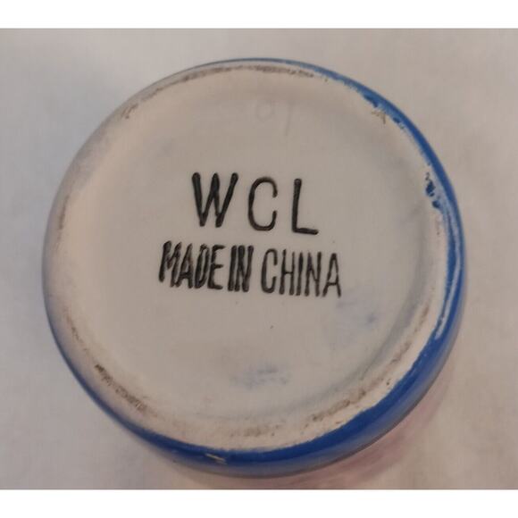 WCL Flower Bud Vase Colorful ROSE Pattern Whimsical  Flowers Striped CIRCUS Vntg - Picture 12 of 14